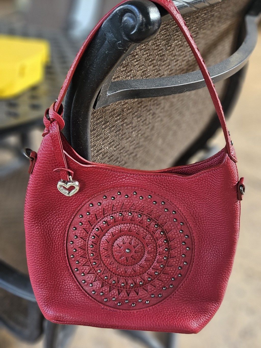 Brighton Ferrara Eternity Charlette Red Leather Handbag With Embellishnents